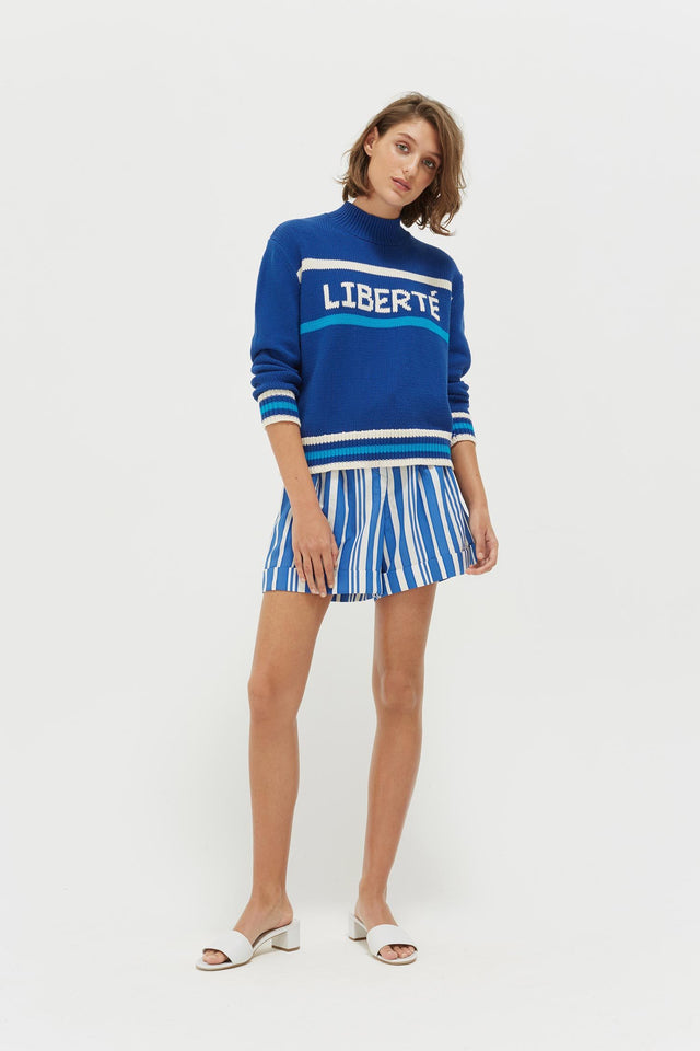 Blue Liberté Chunky Polo Neck Sweater image 3