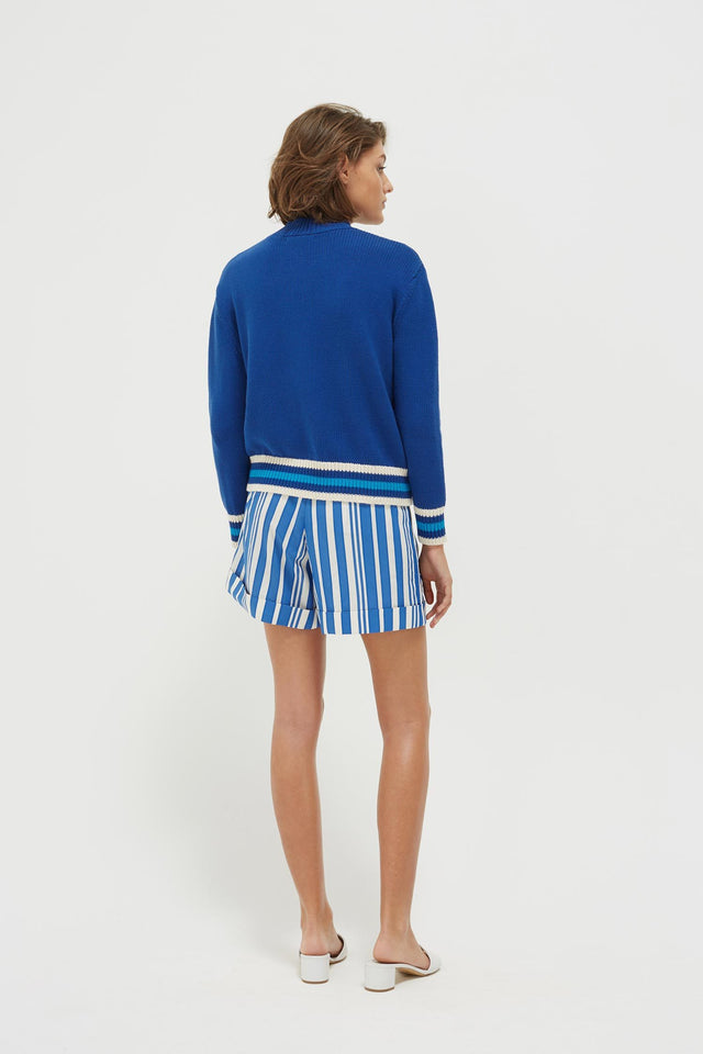 Blue Liberté Chunky Polo Neck Sweater image 5