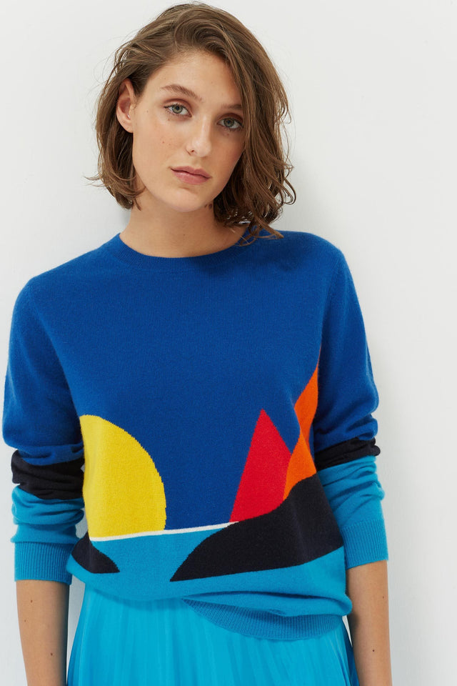 Blue Seascape Cashmere Sweater image 1