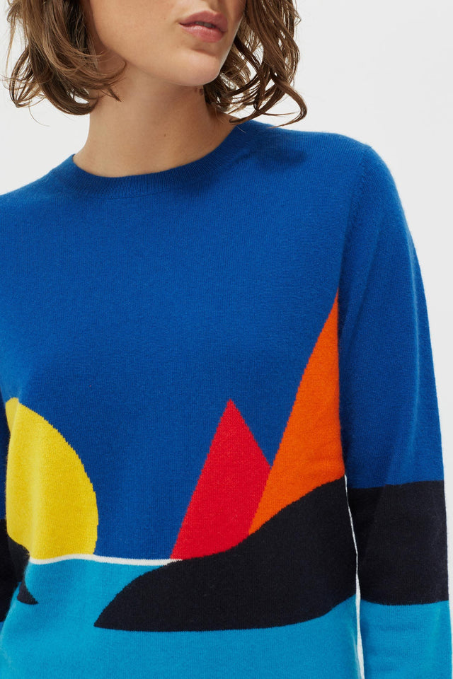 Blue Seascape Cashmere Sweater image 4