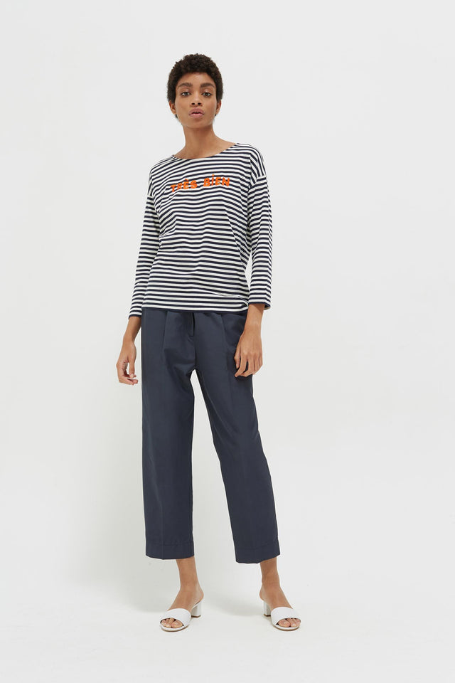 Navy Striped Très Bien 3/4 Sleeve T-Shirt image 3