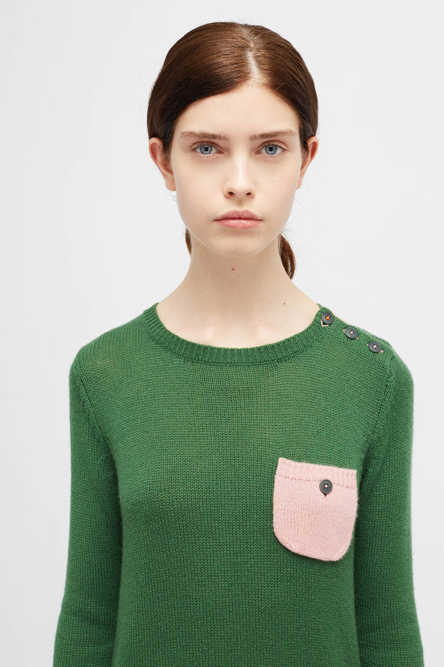Green One Pocket Sweater image 4
