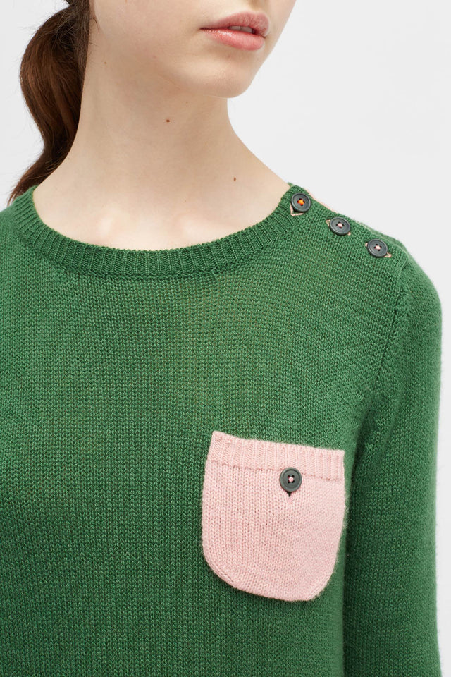 Green One Pocket Sweater image 1