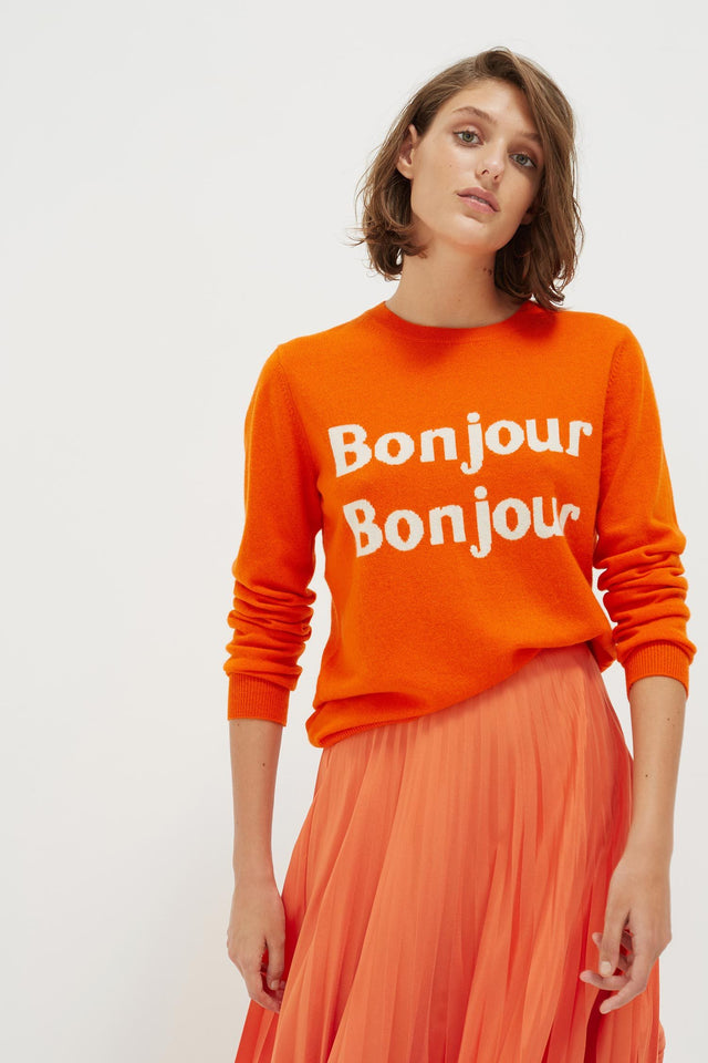 Orange Bonjour Bonjour Cashmere-Wool Sweater image 1