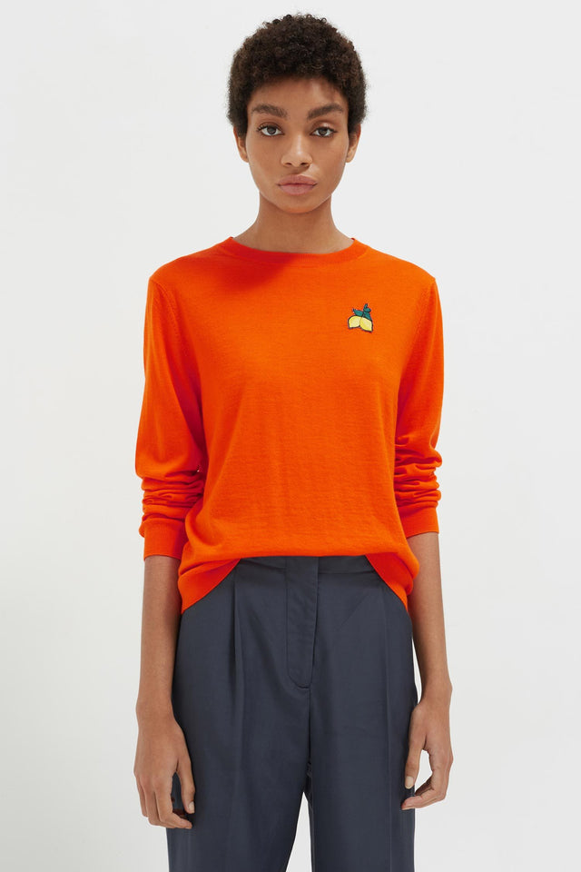 Orange Lemon Badge Cashmere Sweater image 1
