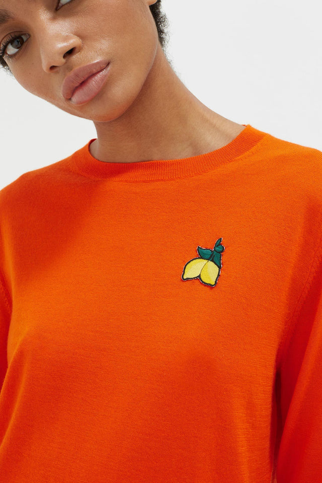 Orange Lemon Badge Cashmere Sweater image 4