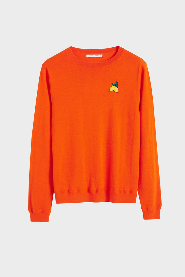 Orange Lemon Badge Cashmere Sweater image 2
