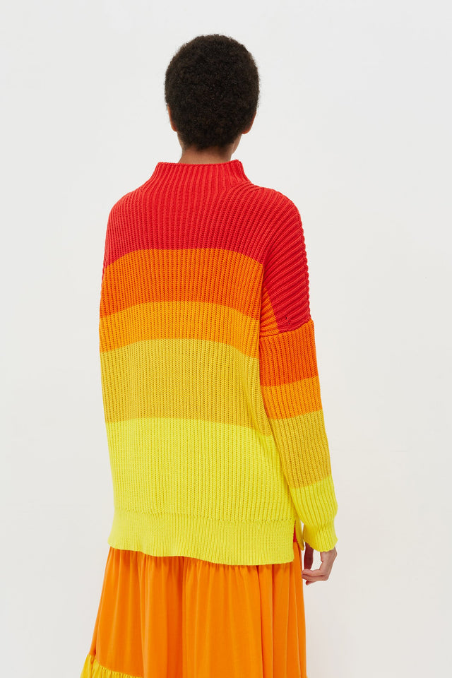 Orange Ombré Riviera Stripe Chunky Knit Sweater image 5