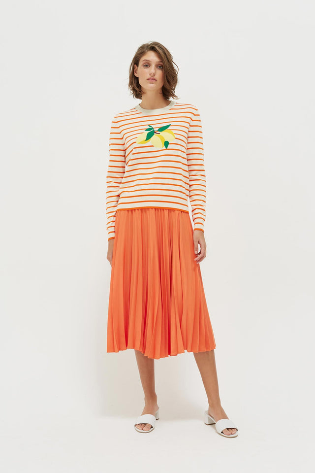 Orange Stripe Lemon Sweater image 3