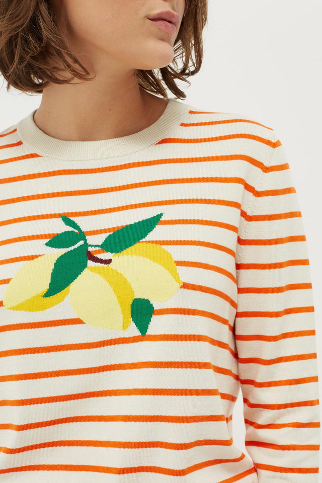 Orange Stripe Lemon Sweater image 4