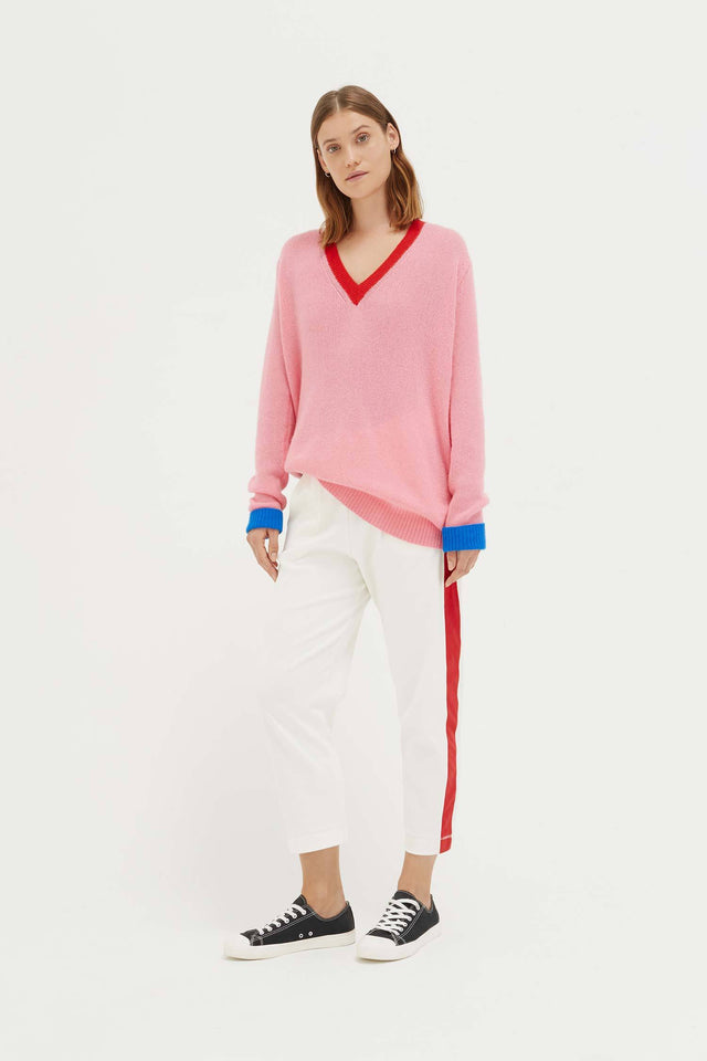 Pink Colour Block Sweater image 3