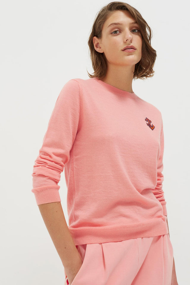 Pink Anchor Badge Cashmere Sweater image 1
