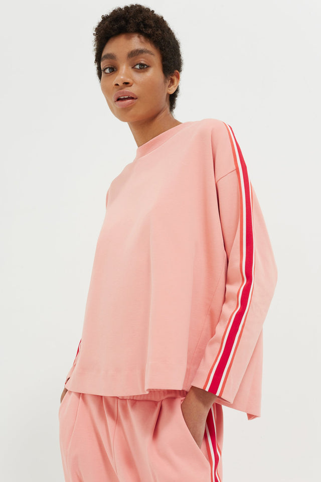 Pink Open Back Brushed Cotton Sweatshirt image 1