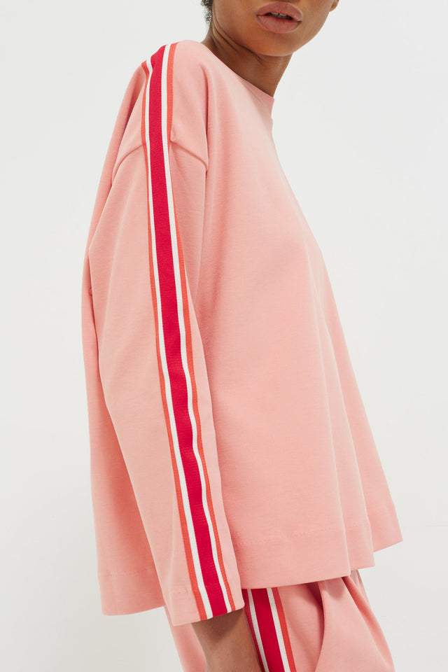 Pink Open Back Brushed Cotton Sweatshirt image 5