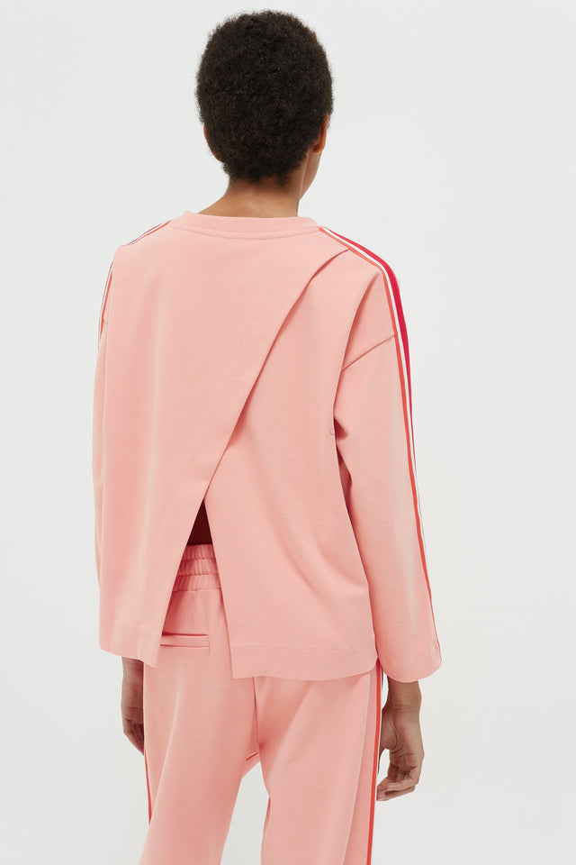 Pink Open Back Brushed Cotton Sweatshirt image 6