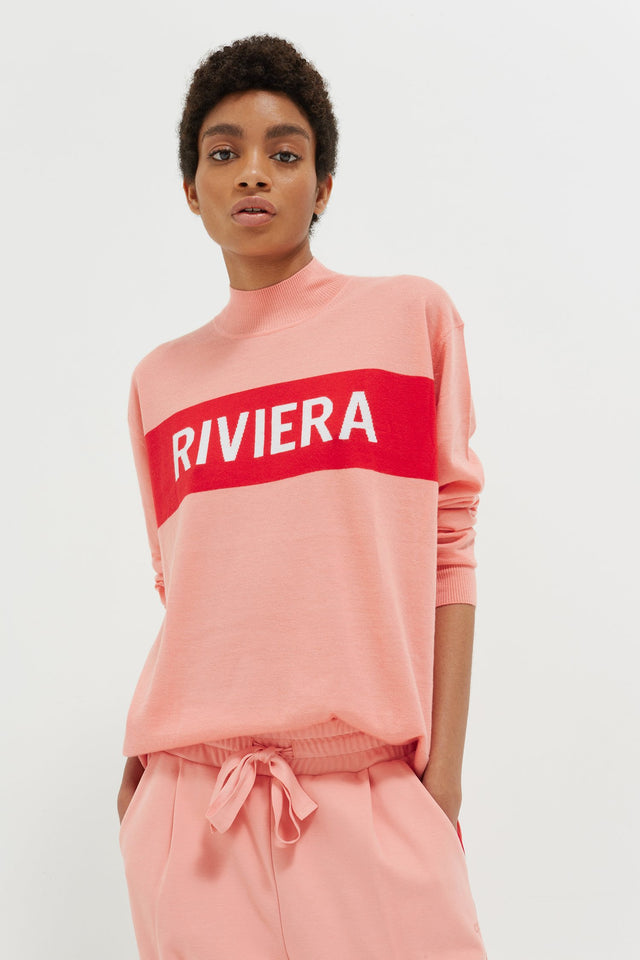 Pink Riviera Cashmere Polo Neck Sweater image 1