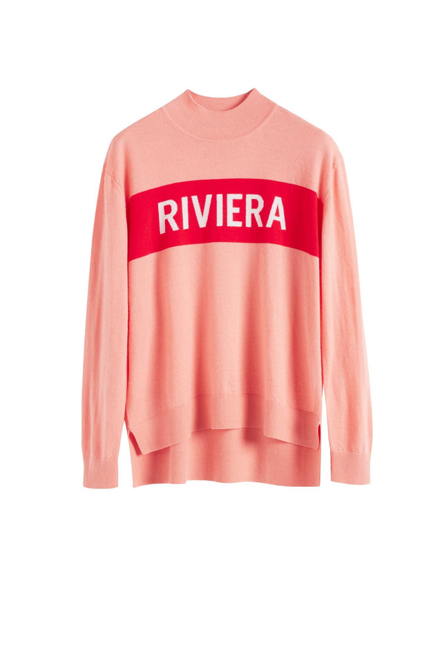 Pink Riviera Cashmere Polo Neck Sweater image 2