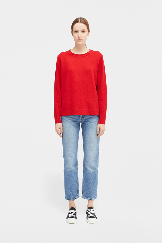 Red Cashmere Boxy Sweater image 3
