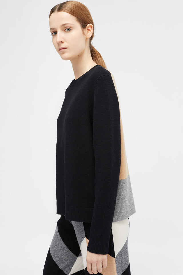 Black Ribbed Back Sweater image 1