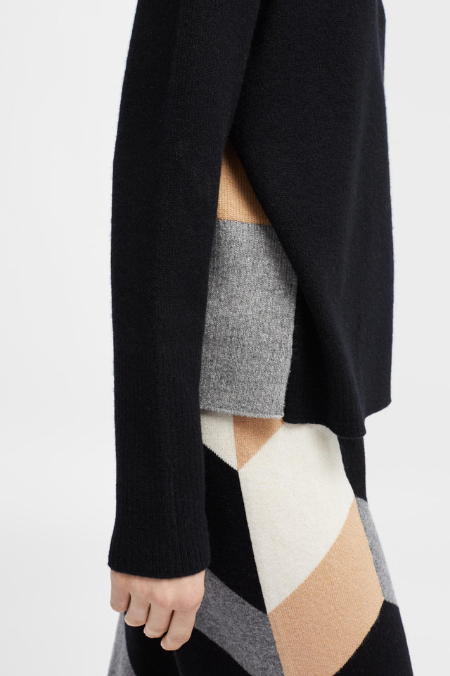 Black Ribbed Back Sweater image 5