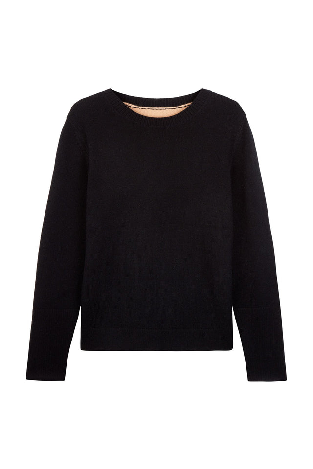 Black Ribbed Back Sweater image 2