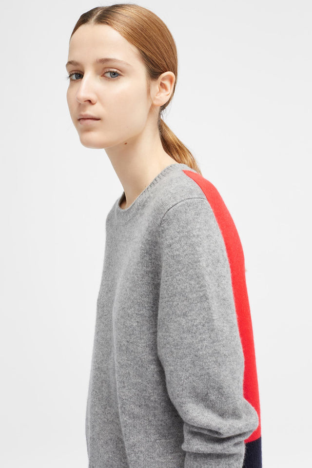 Grey Ribbed Back Sweater image 1