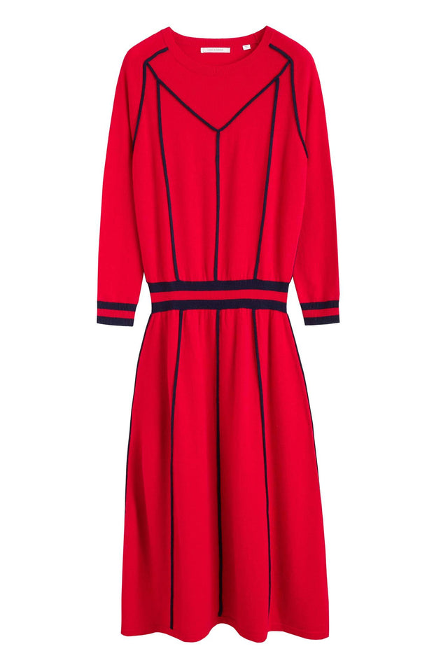 Red Ribbon Wool Dress image 2