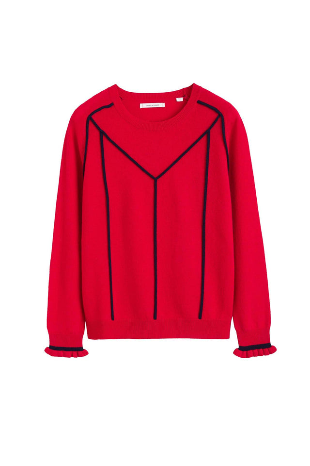 Red Ribbon Wool Sweater image 2