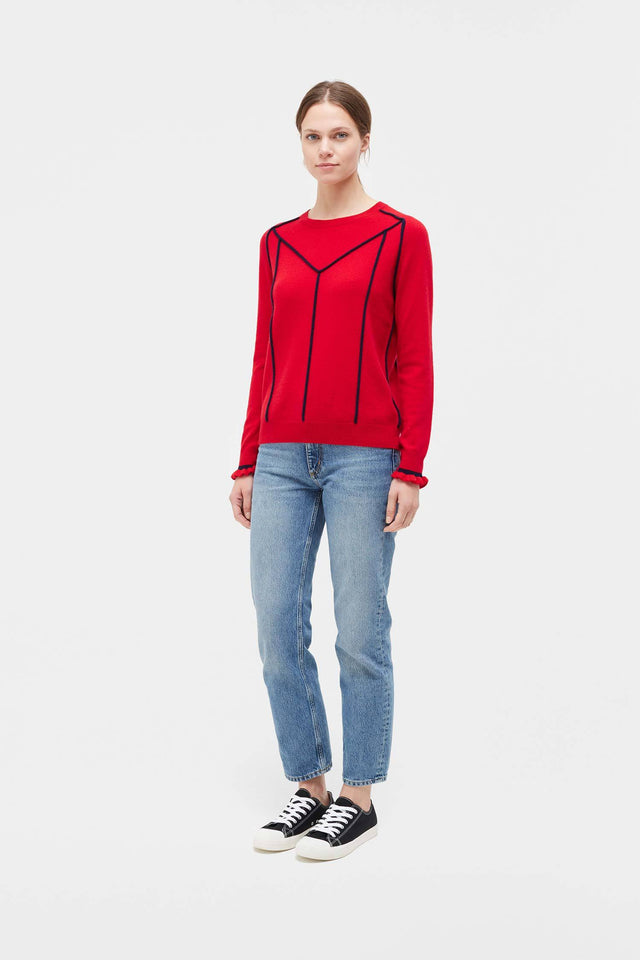 Red Ribbon Wool Sweater image 3
