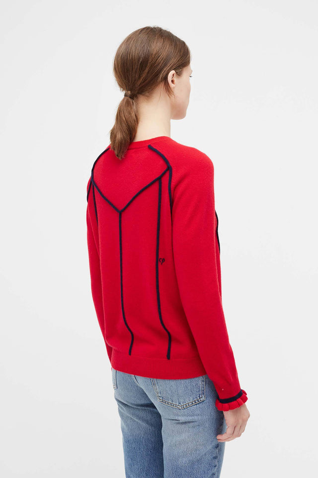 Red Ribbon Wool Sweater image 5