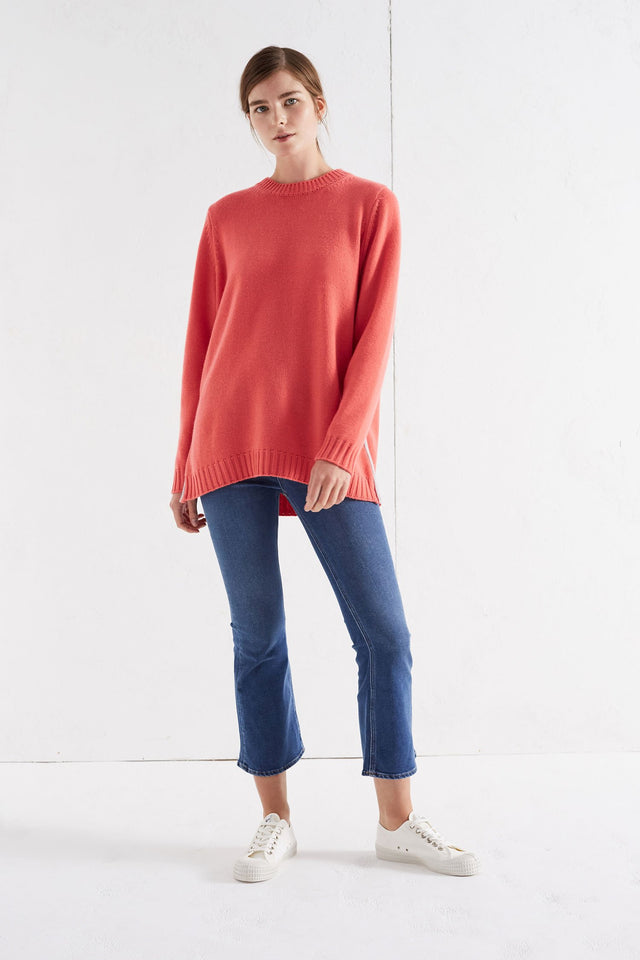Pink Zip Side Cashmere Sweater image 3