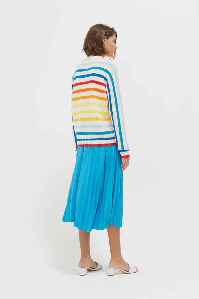 Rainbow Breton Stripe Chunky Knit Sweater image 6