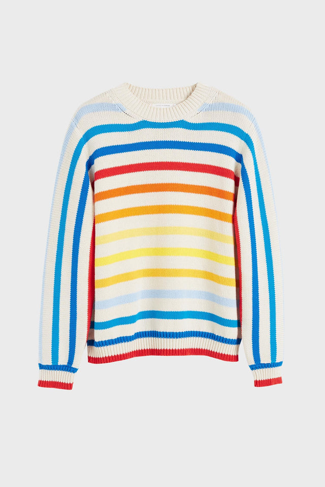 Rainbow Breton Stripe Chunky Knit Sweater image 2