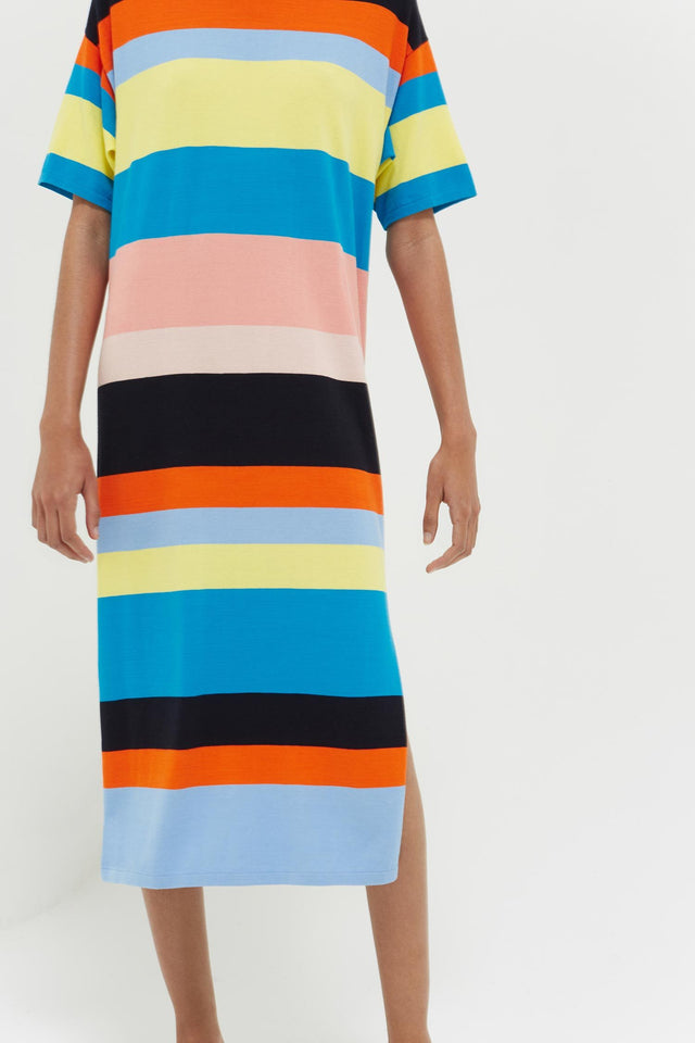 Rainbow Julia Striped Cotton Midi Dress image 5
