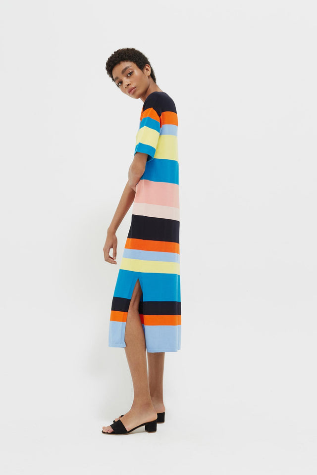 Rainbow Julia Striped Cotton Midi Dress image 7