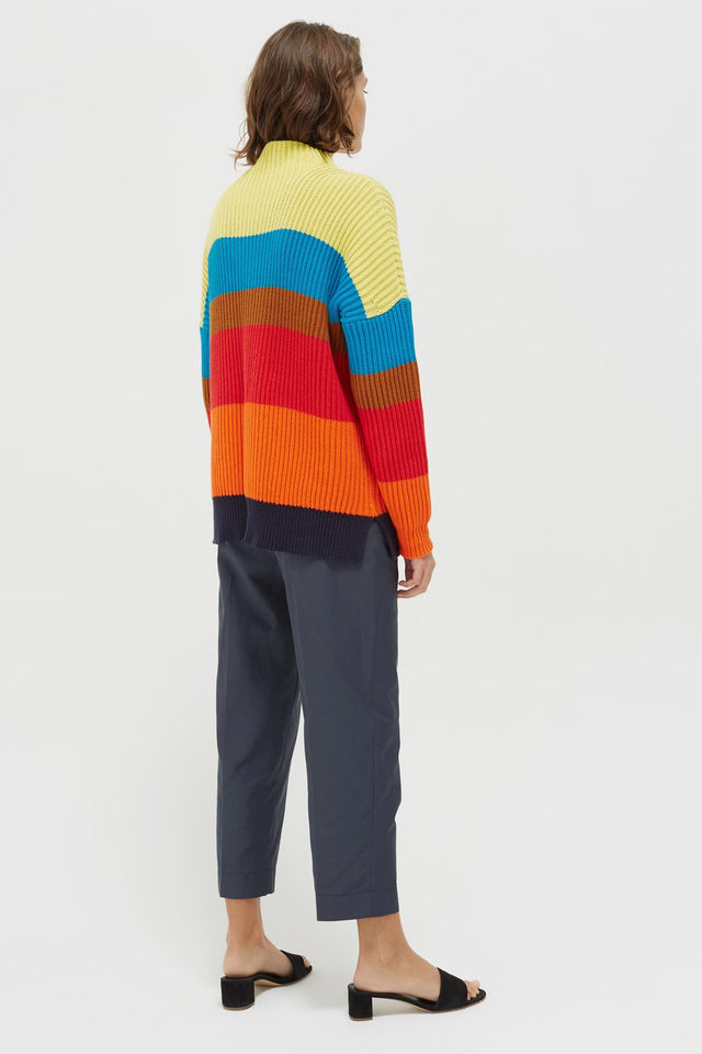 Rainbow Riviera Stripe Chunky Knit Sweater image 6