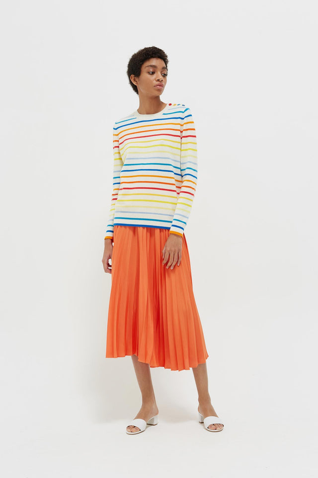 Rainbow Breton Stripe Cashmere Sweater image 3