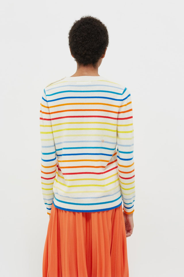 Rainbow Breton Stripe Cashmere Sweater image 5