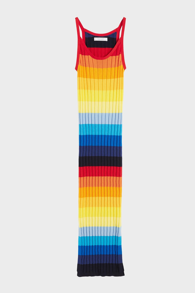 Rainbow Ombré Sunset Pointelle Maxi Dress image 2