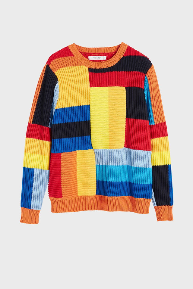 Rainbow Patchwork Rib Sweater image 2