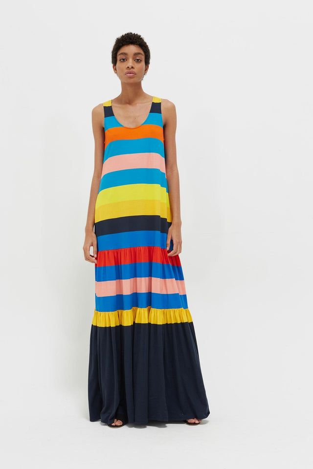 Rainbow Sunset Holiday Organic Jersey Maxi Dress image 1