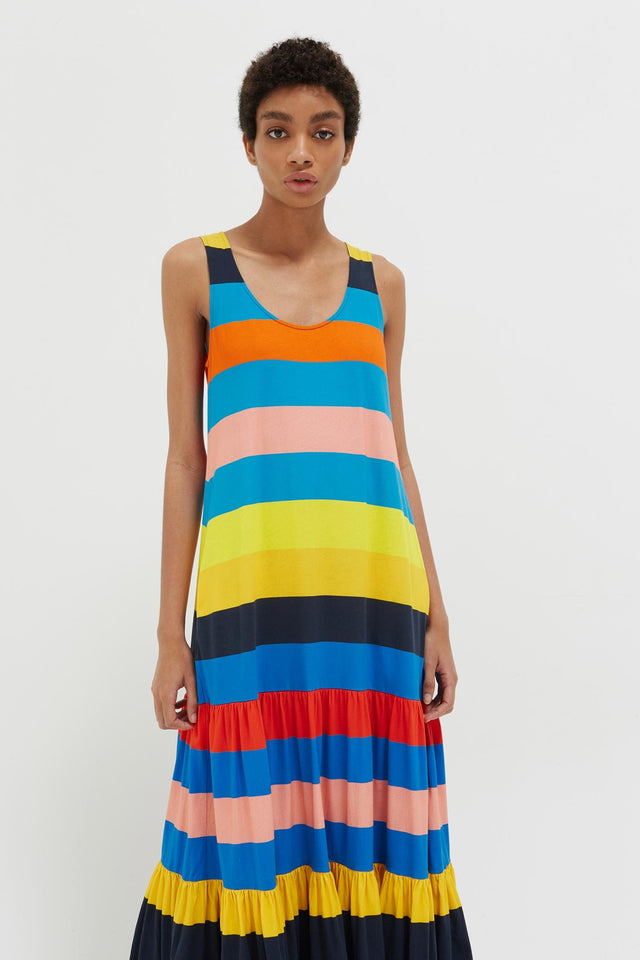 Rainbow Sunset Holiday Organic Jersey Maxi Dress image 3