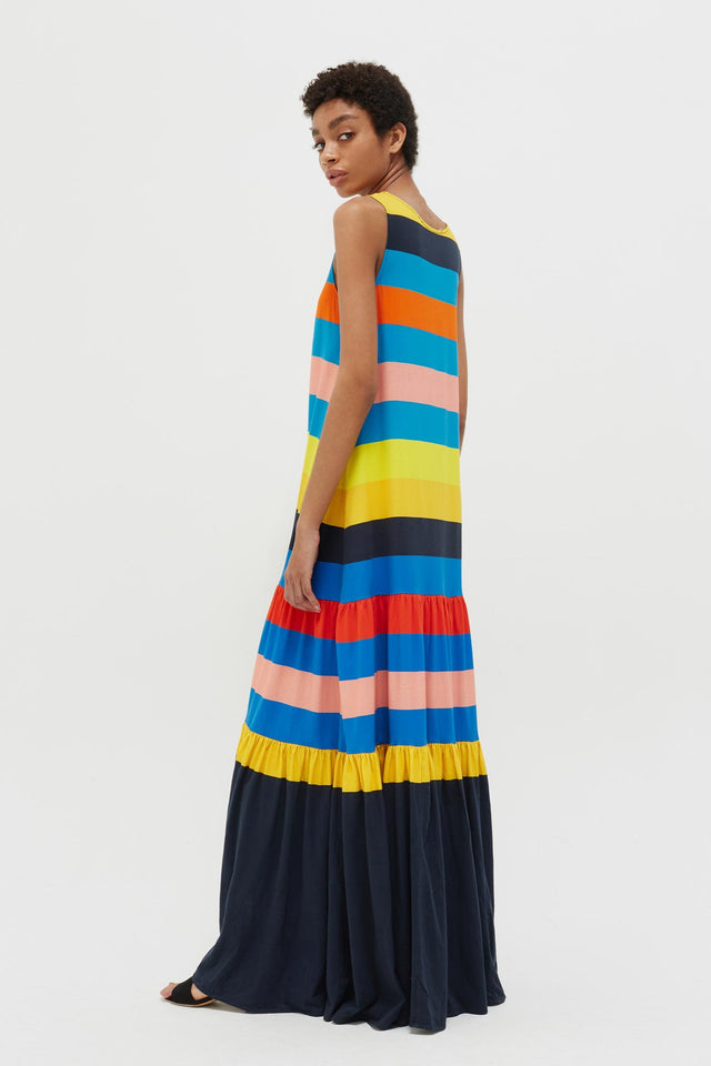 Rainbow Sunset Holiday Organic Jersey Maxi Dress image 5