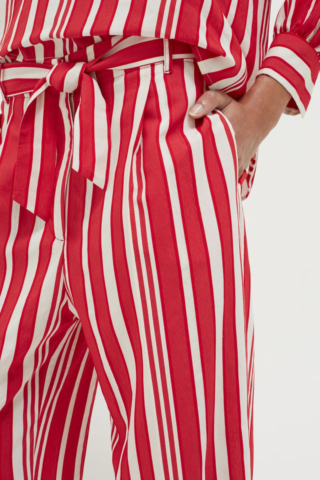 Red Striped Parasol Tie Waist Trousers image 4