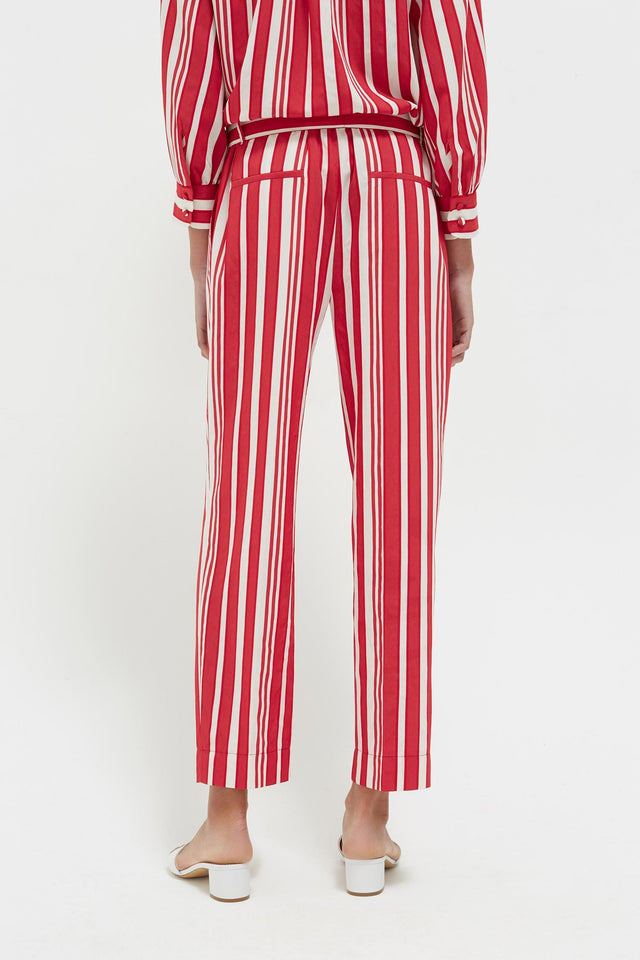 Red Striped Parasol Tie Waist Trousers image 5