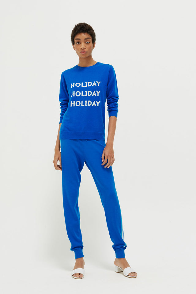 Royal Blue Holiday Wool-Cashmere Sweater image 3