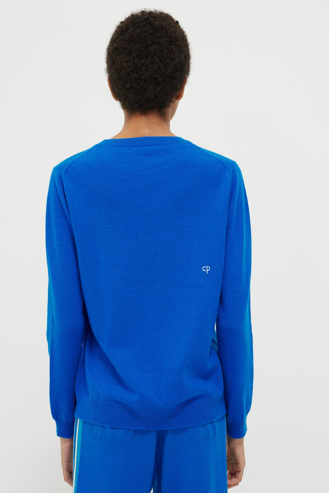 Royal Blue Holiday Wool-Cashmere Sweater image 4