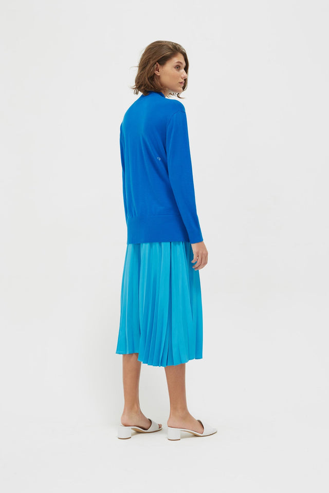 Royal Blue Riviera Cashmere Polo Neck Sweater image 6