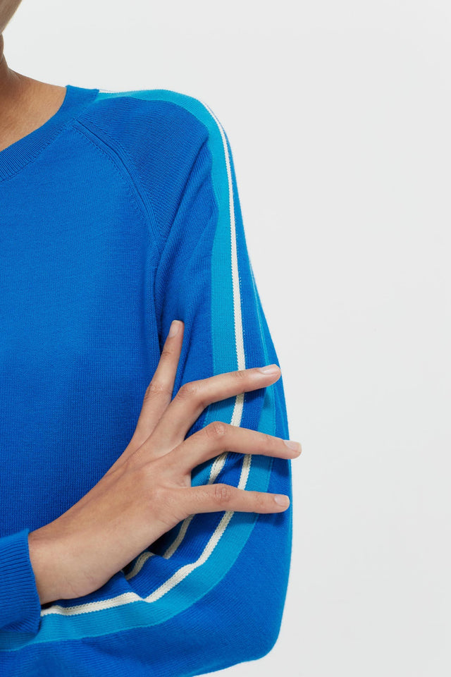 Royal Blue Seaside Stripe Sweater image 4