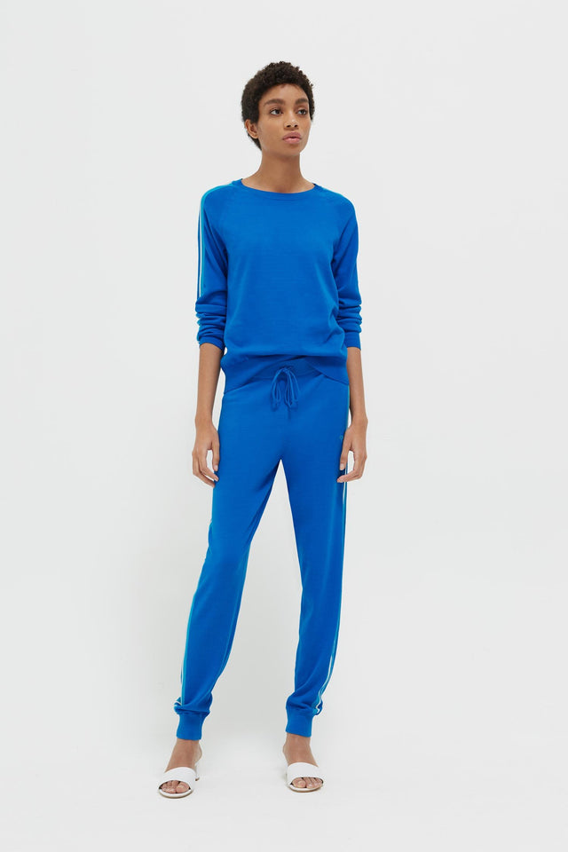 Royal Blue Seaside Stripe Track Pants image 3